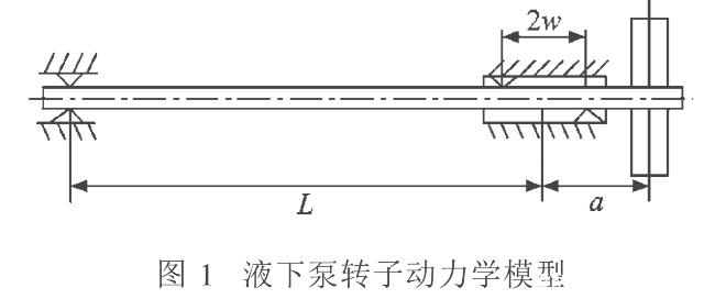 液下泵转子动力 液下泵的动力学转子模型(图1)